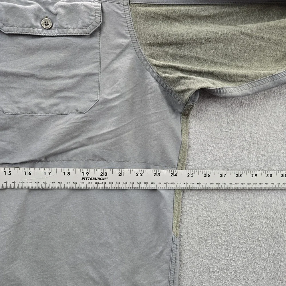 Wrangler Men Button Up Shirt XLT Gray Nylon Polyester ATG Activewear Outdoor